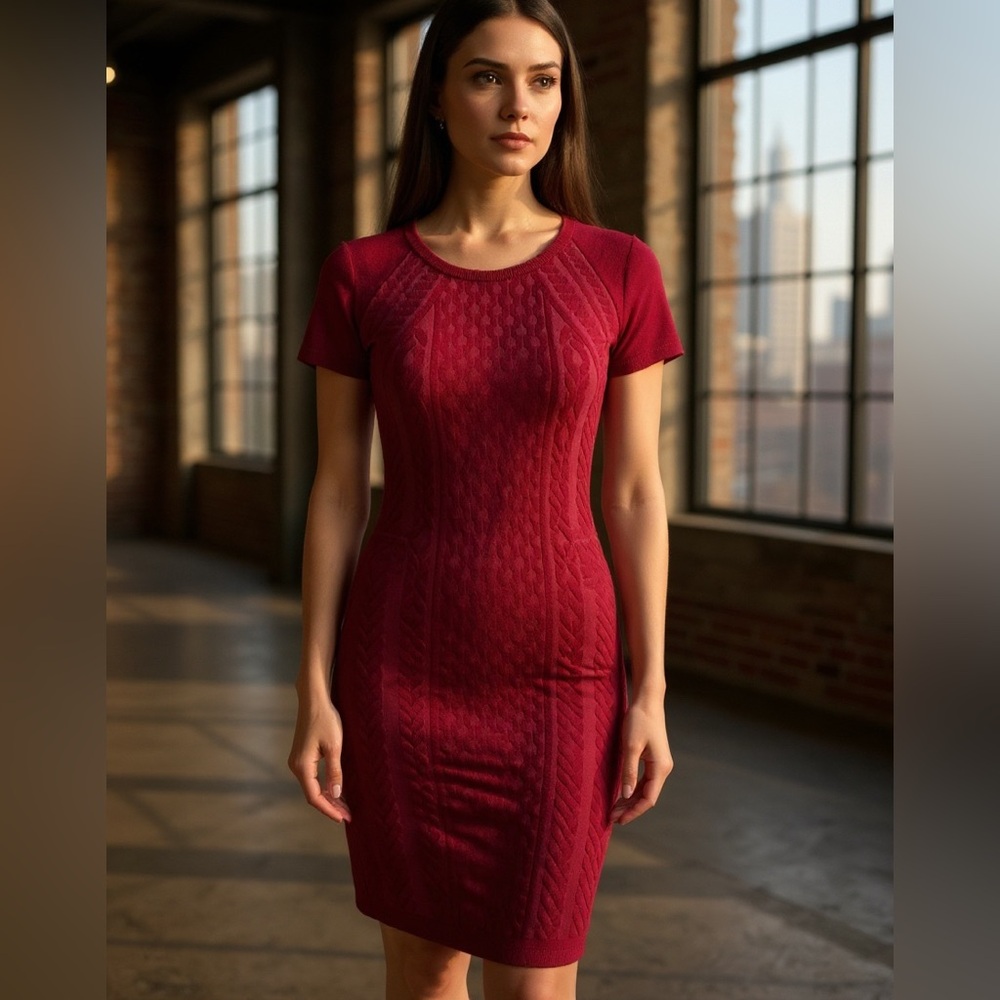 Alexander McQueen Fuchsia Knit Midi Dress